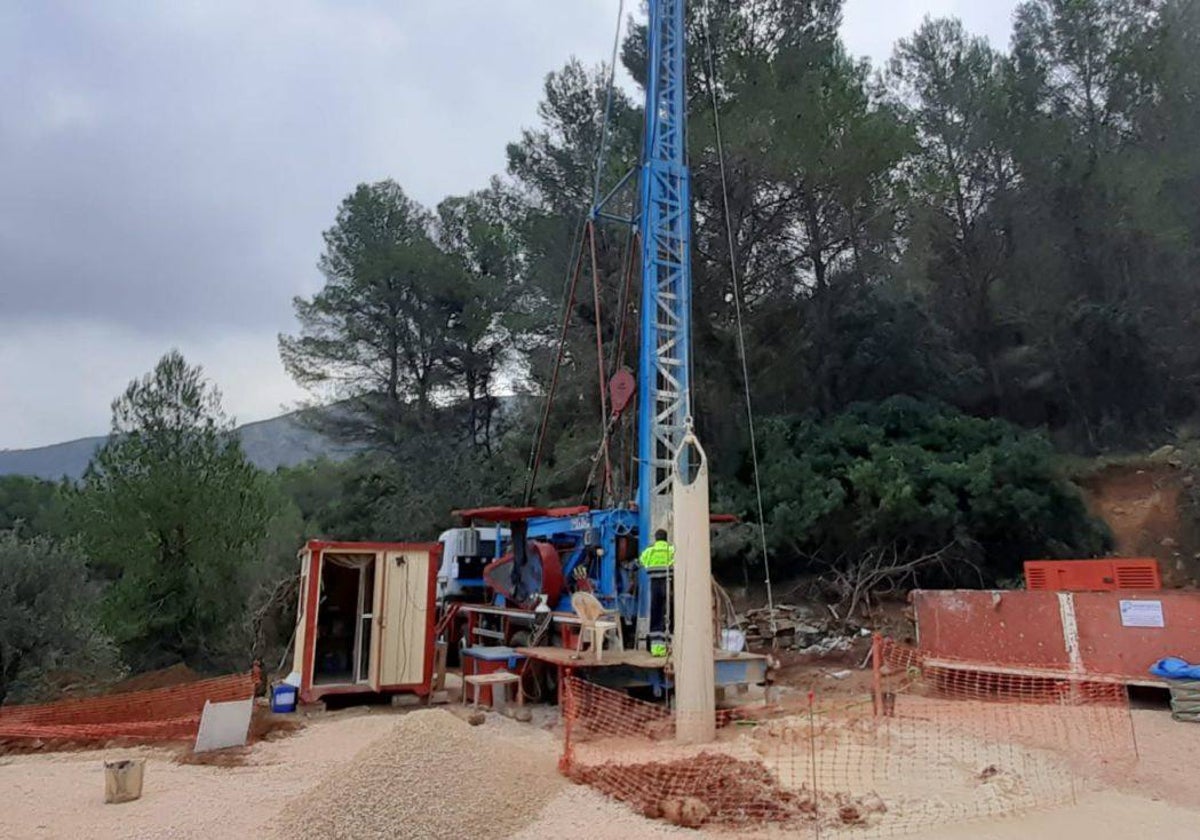 Las obras en el pozo de Les Murtes.