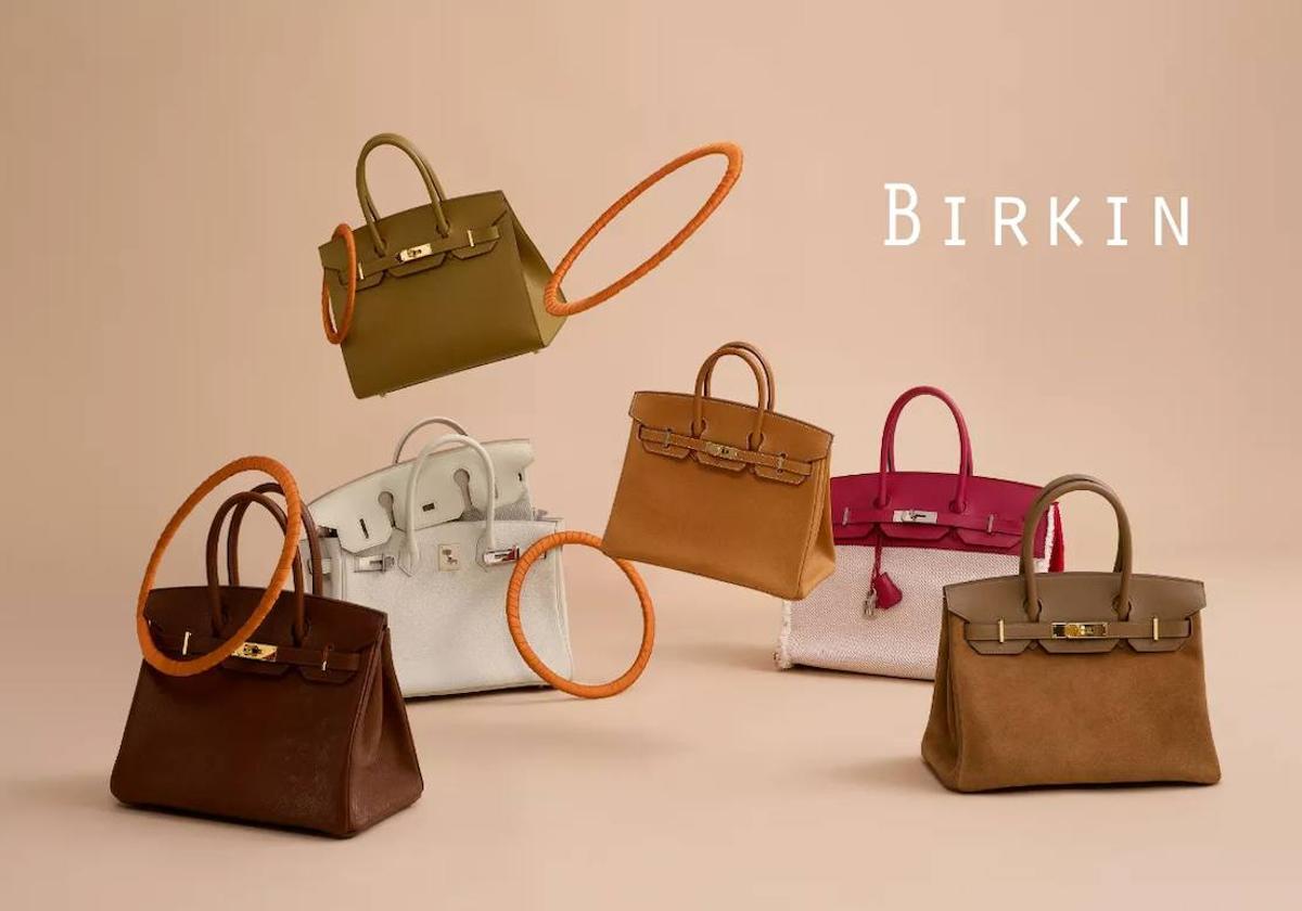 Bolsos del modelo Birkin de Hermès, uno de los más buscados del mundo.