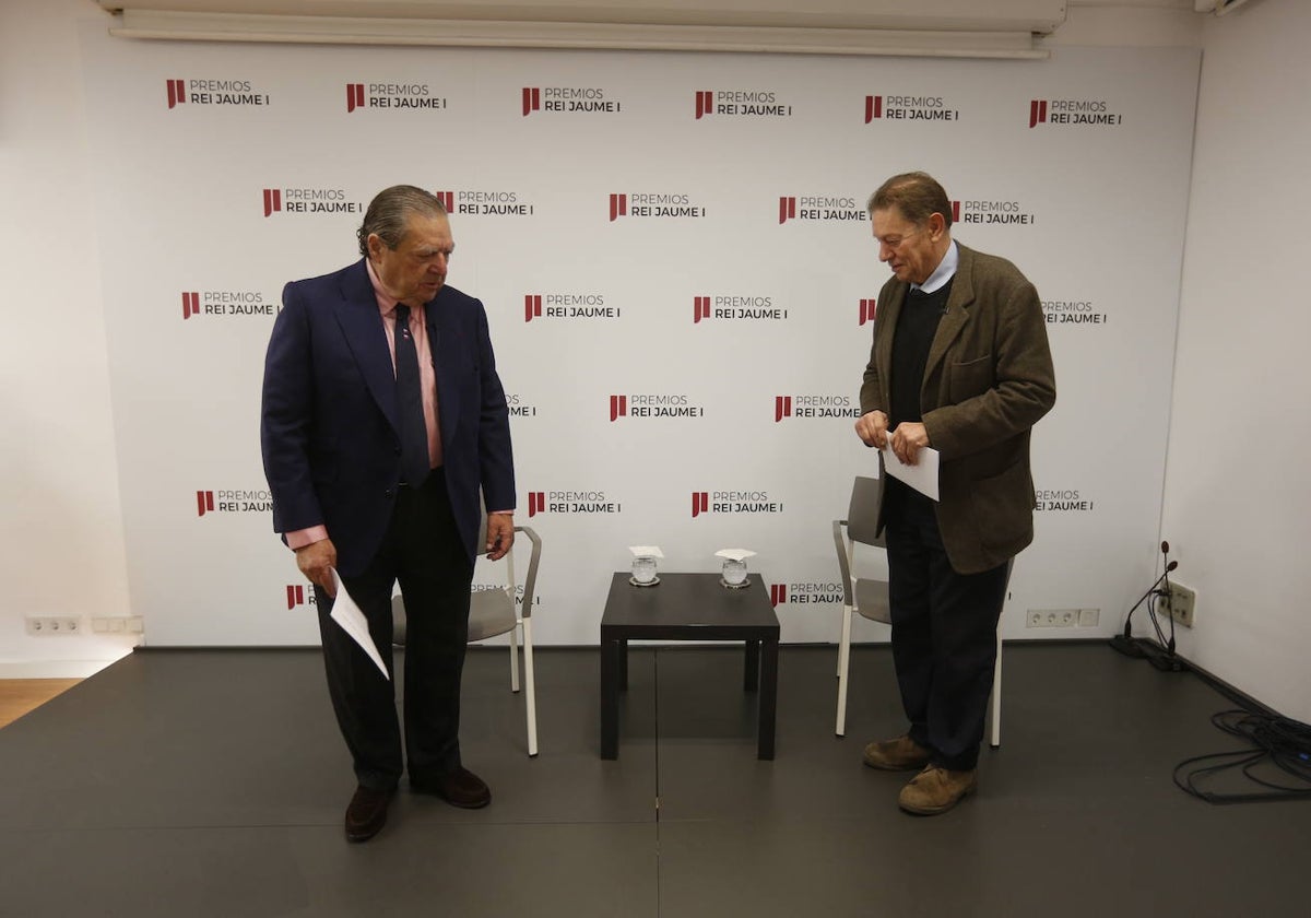 El presidente Fundación Valenciana Premios Rei Jaume I, Vicente Boluda y el presidente ejecutivo Fundación Valenciana Premios Rei Jaume I, Javier Quesada.