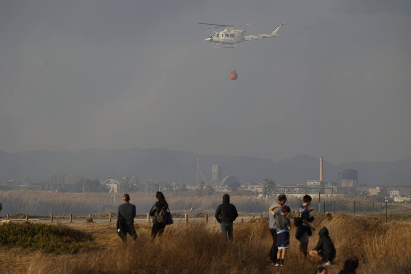 Incendio entre el Saler y Pinedo