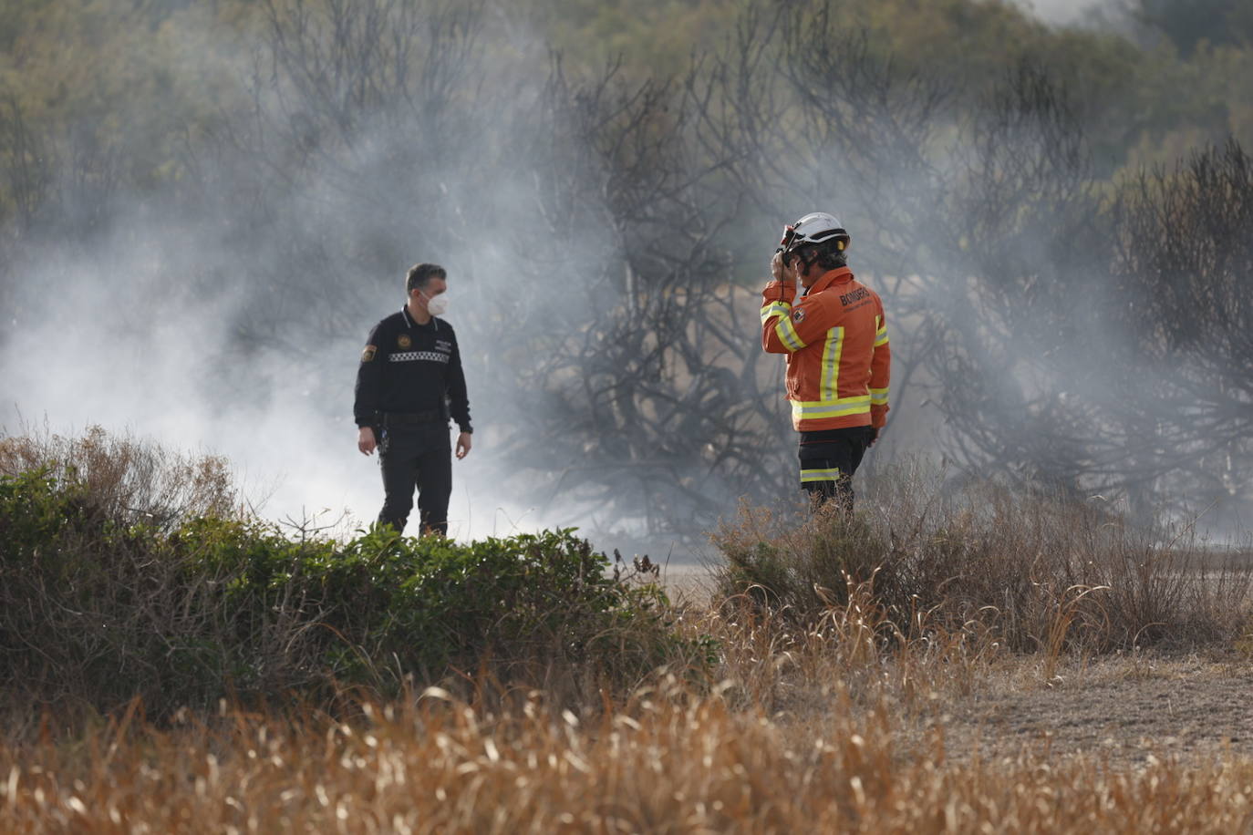 Incendio entre el Saler y Pinedo