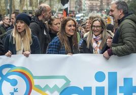 Itziar Ituño, en la manifestación de este sábado en Bilbao.