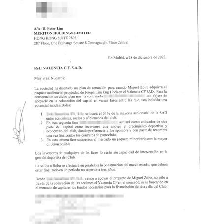 La carta de Zorío a Lim.