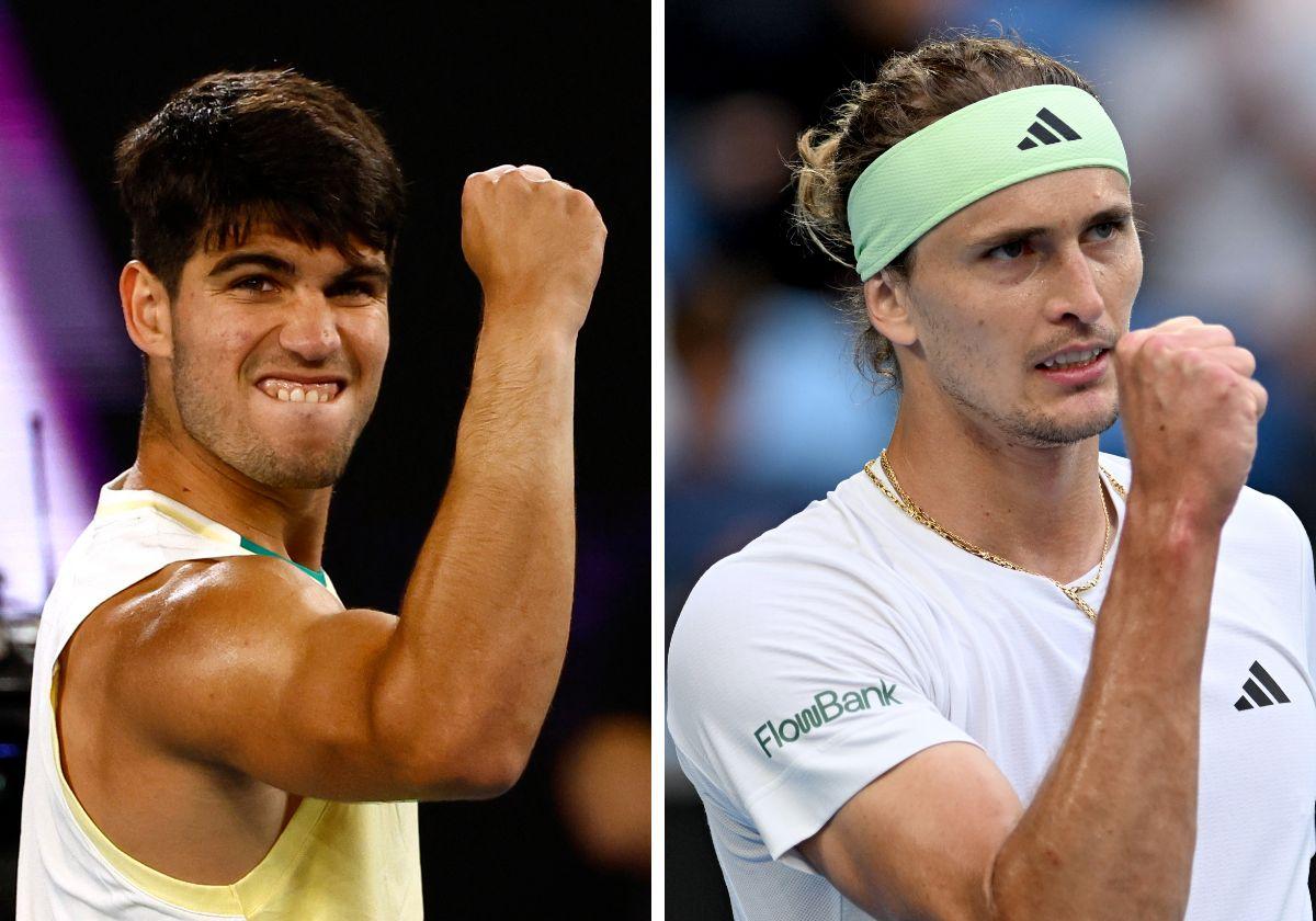 Alcaraz y Zverev jugarán el miércoles en cuartos de final en Australia.