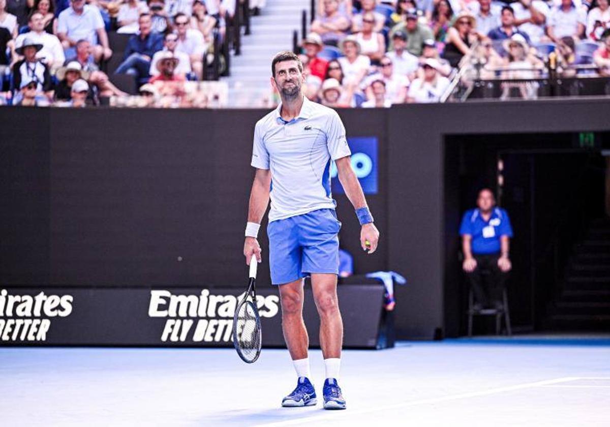 Djokovic en su partido de cuartos de final.