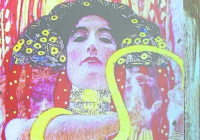 Imagen digitalizada de la obra de Klimt en la muestra que acogió el Ateneo.
