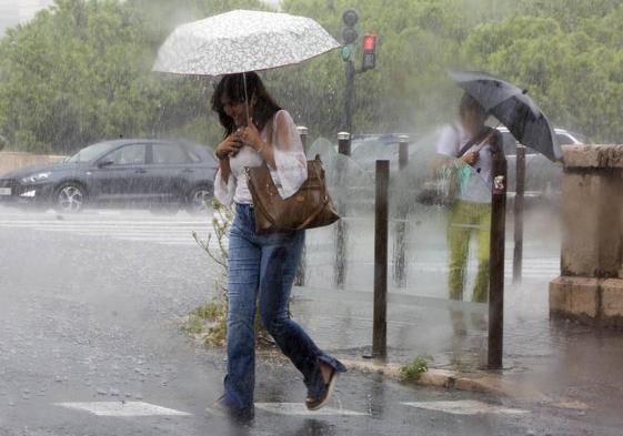 Lluvias en Valencia en una imagen de archivo.