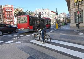 Tramo del carril bici de la calle Cuenca.