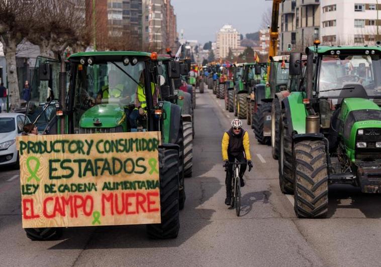 Protesta de tractores en España.