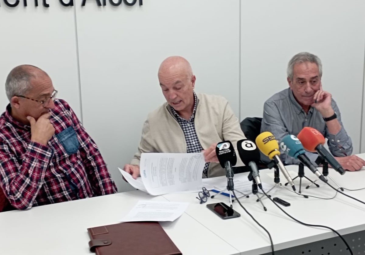 Momento de la rueda de prensa de los portavoces de la Asociación.