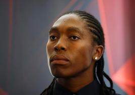 Semenya, durante la rueda de prensa.