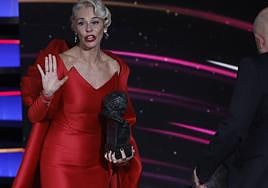 Belén Rueda durante la entrega de uno de los premio en los Goya.