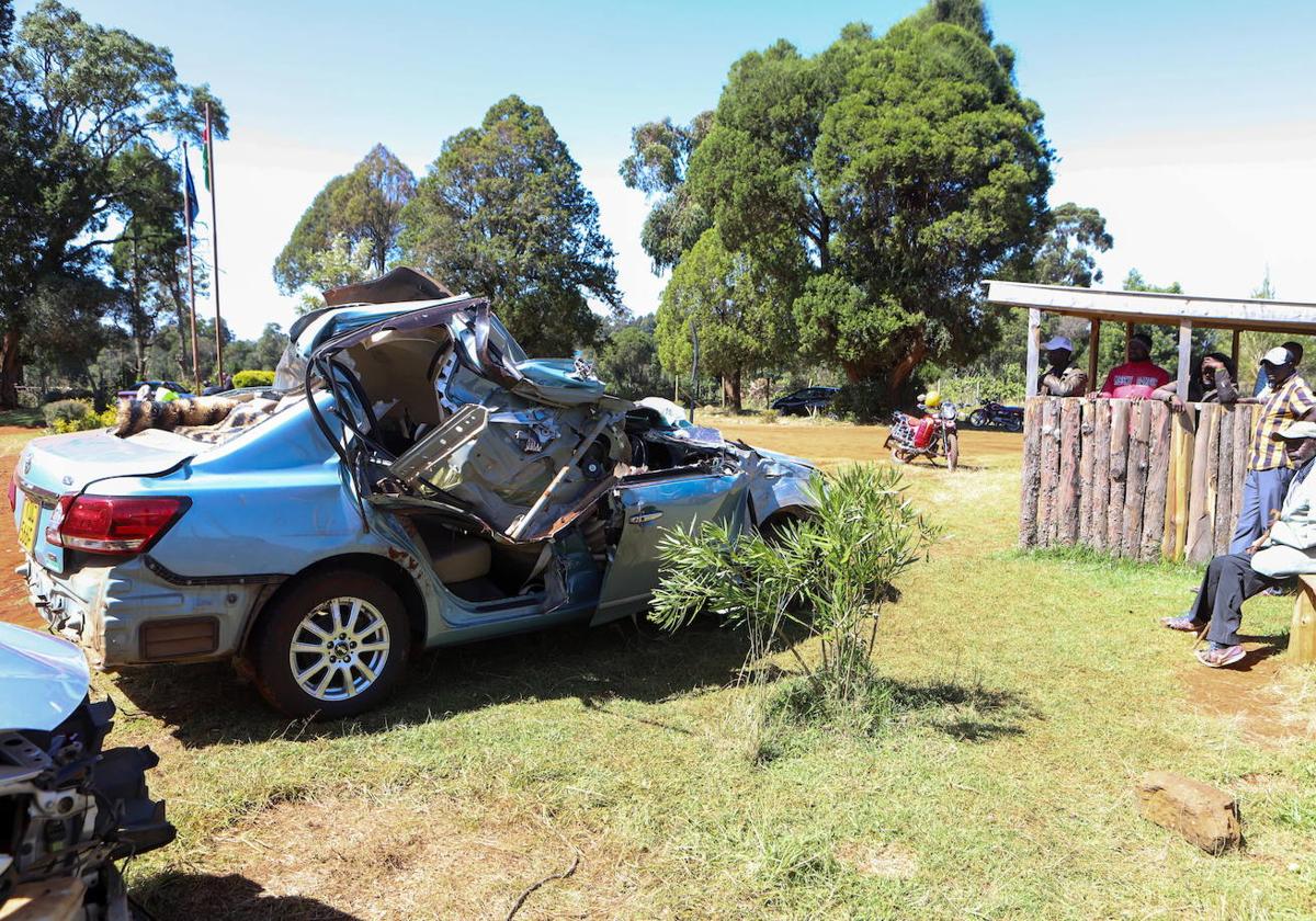 Fotos: así quedó el coche de Kiptum tras el accidente mortal