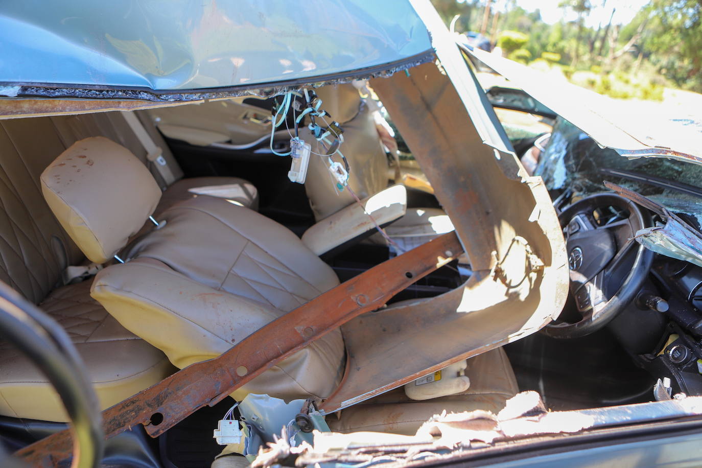 Fotos: así quedó el coche de Kiptum tras el accidente mortal