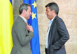 Vicente Barrera, vicepresidente del Consell, junto al presidente Generañoitat, Carlos Mazón.