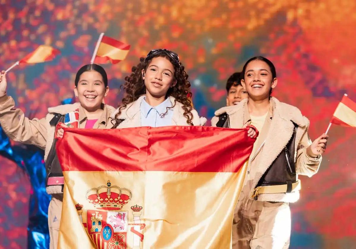 La valenciana Sandra Valero tras su actuación en Eurovisión Junior 2023.