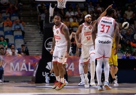 El equipo taronja celebrando en el partido ante el Gran Canaria