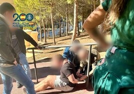 El momento de la detención del fugitivo en Benidorm.