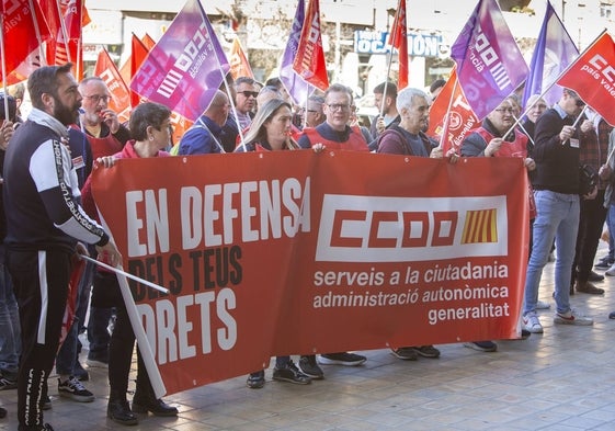 Protesta de los trabajadores de la ITV.