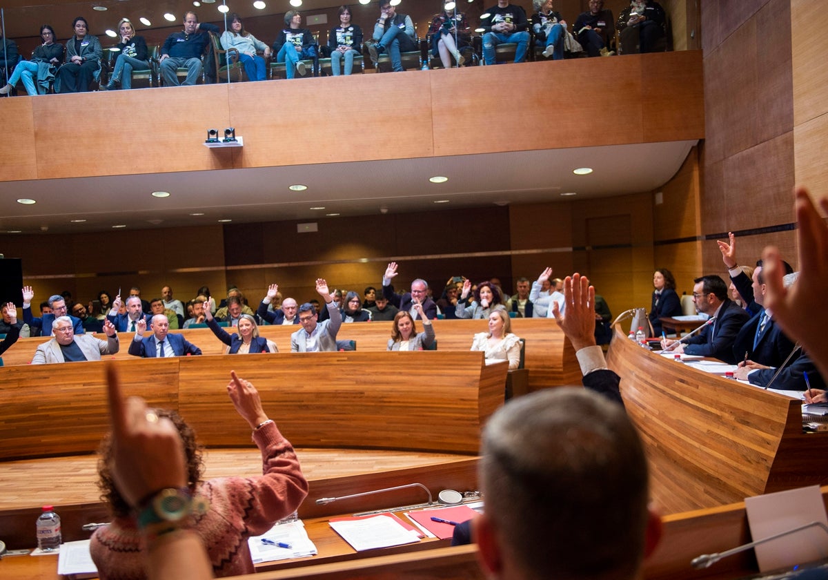 Votación en el pleno de la Diputación celebrado este martes.