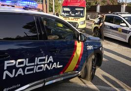 Policía Nacional, Local y un ambulancia del SAMU en Alzira, en una imagen de archivo. .