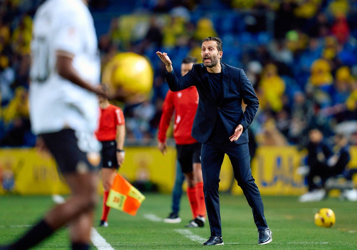 Rubén Baraja, durante el partido contra Las Palmas.