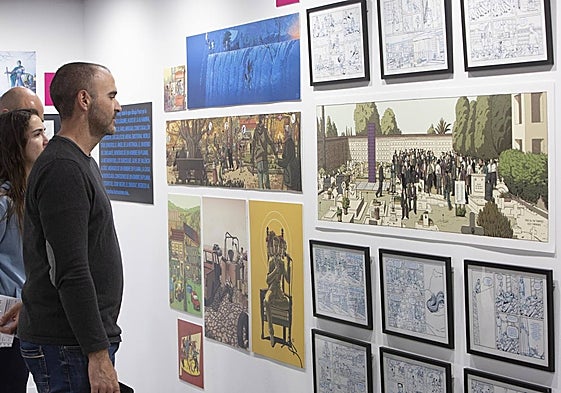 La exposición 'La edad de piedra' de Paco Roca en el Salón del Cómic de Valencia.
