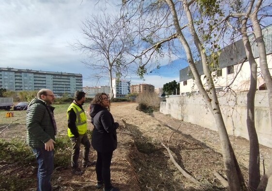 La edil Alícia Izquierdo en una visita a los trabajos.