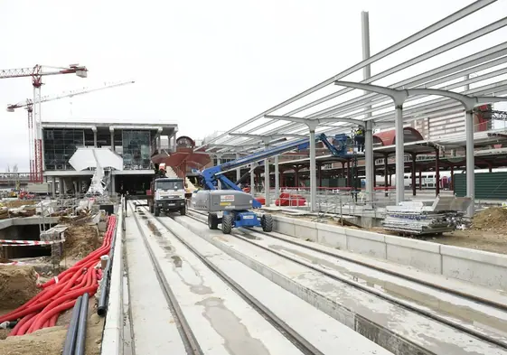 Obras en la estación de Chamartín.