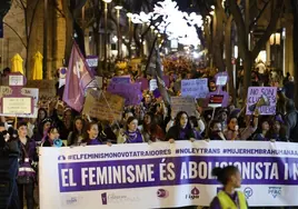 Manifestación del Día de la Mujer en Valencia.