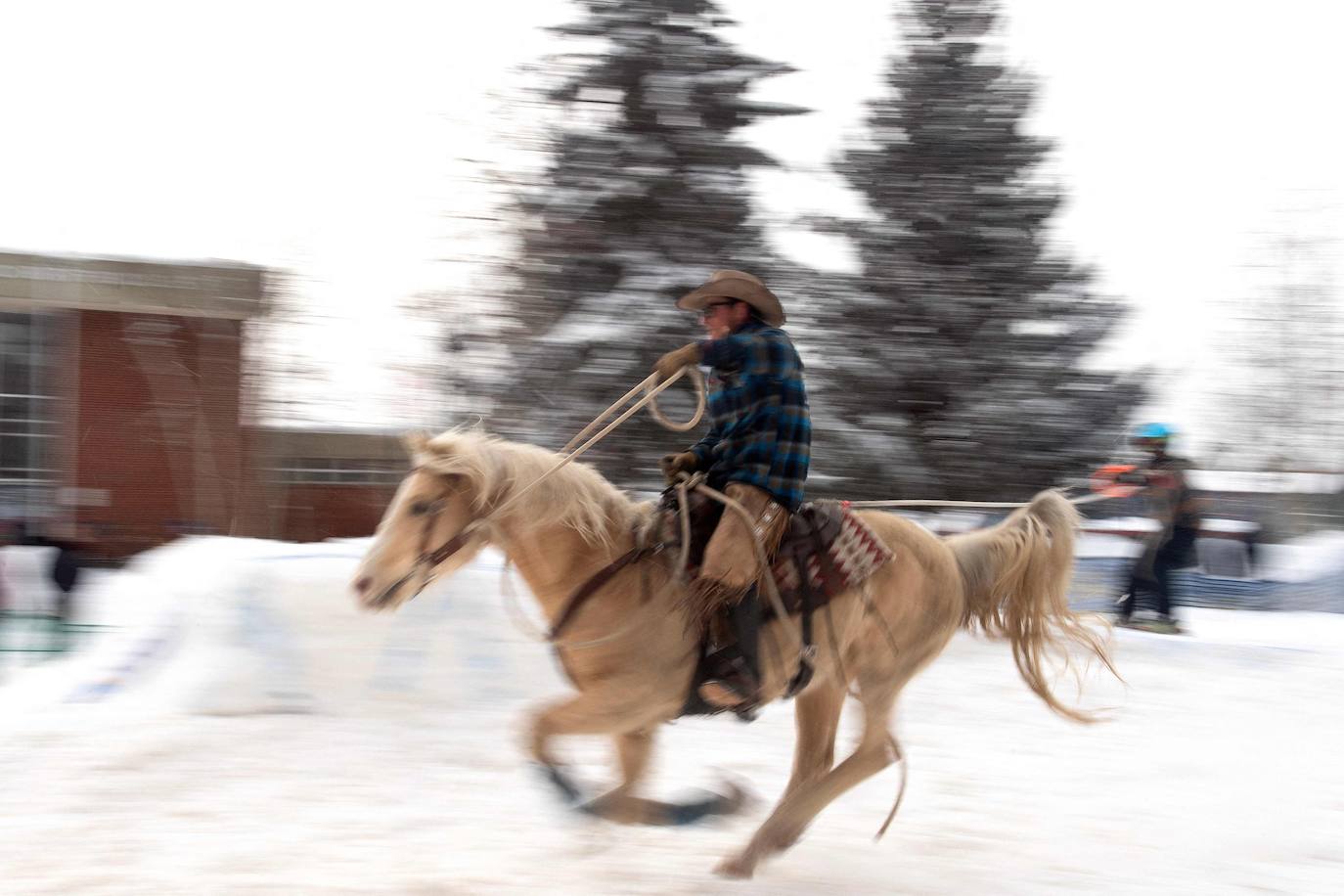 &#039;Skijoring&#039;, el esquí ecuestre toma las calles de Leadville