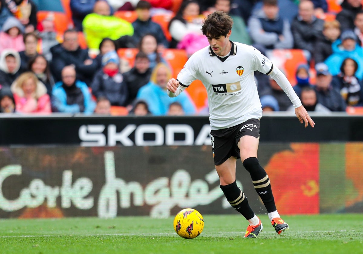 Javi Guerra, en el partido contra el Getafe.