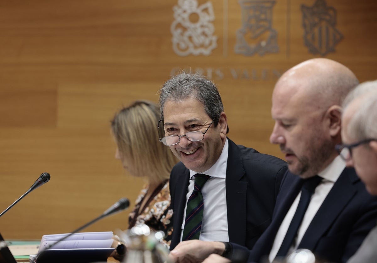 El vicepresidente primero del Consell y conseller de Cultura, Vicente Barrera, en una comparecencia en Les Corts.