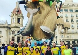 Participantes en el entrenamiento fallero de 2023 de Runners Ciutat de València.