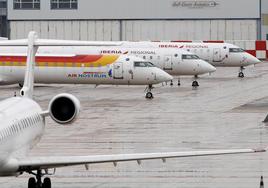 Aviones de Air Nostrum, aerolínea franquiciada de Iberia.