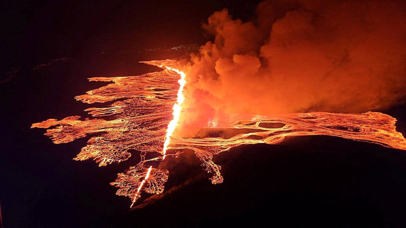 Una nueva erupción de un volcán pone en alerta a Islandia