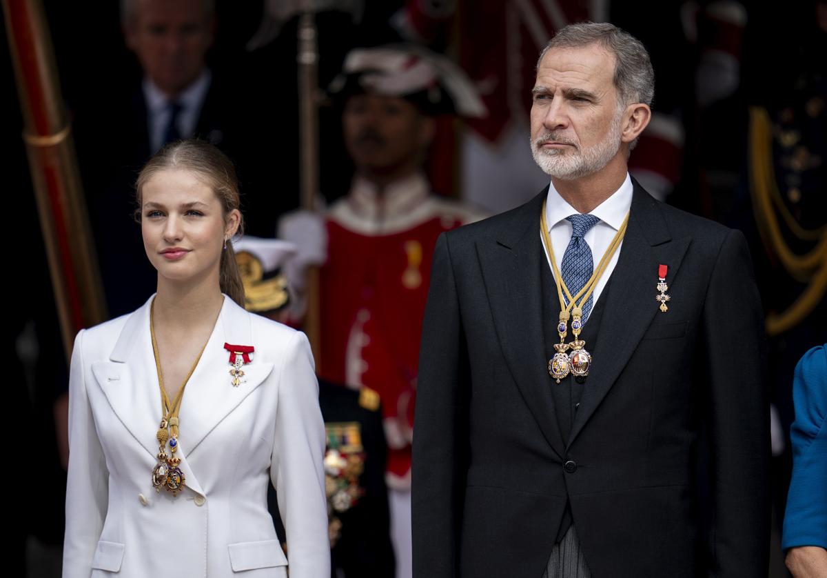 La Princesa Leonor y el Rey Felipe, imagen de archivo.