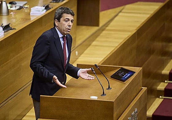 Carlos Mazón, en Les Corts.