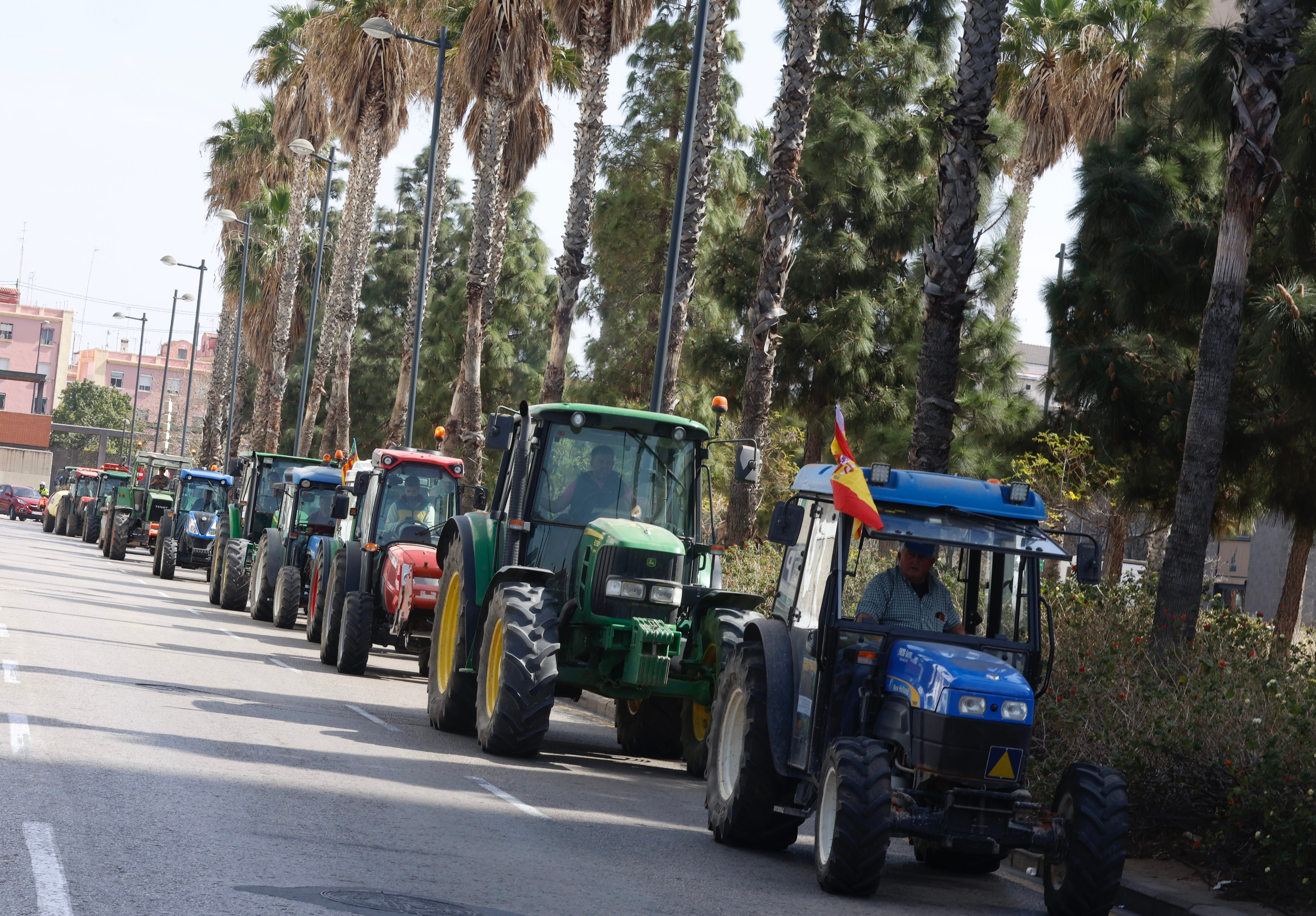 Los agricultores valencianos vuelven a tomar la calle con sus tractores, en imágenes