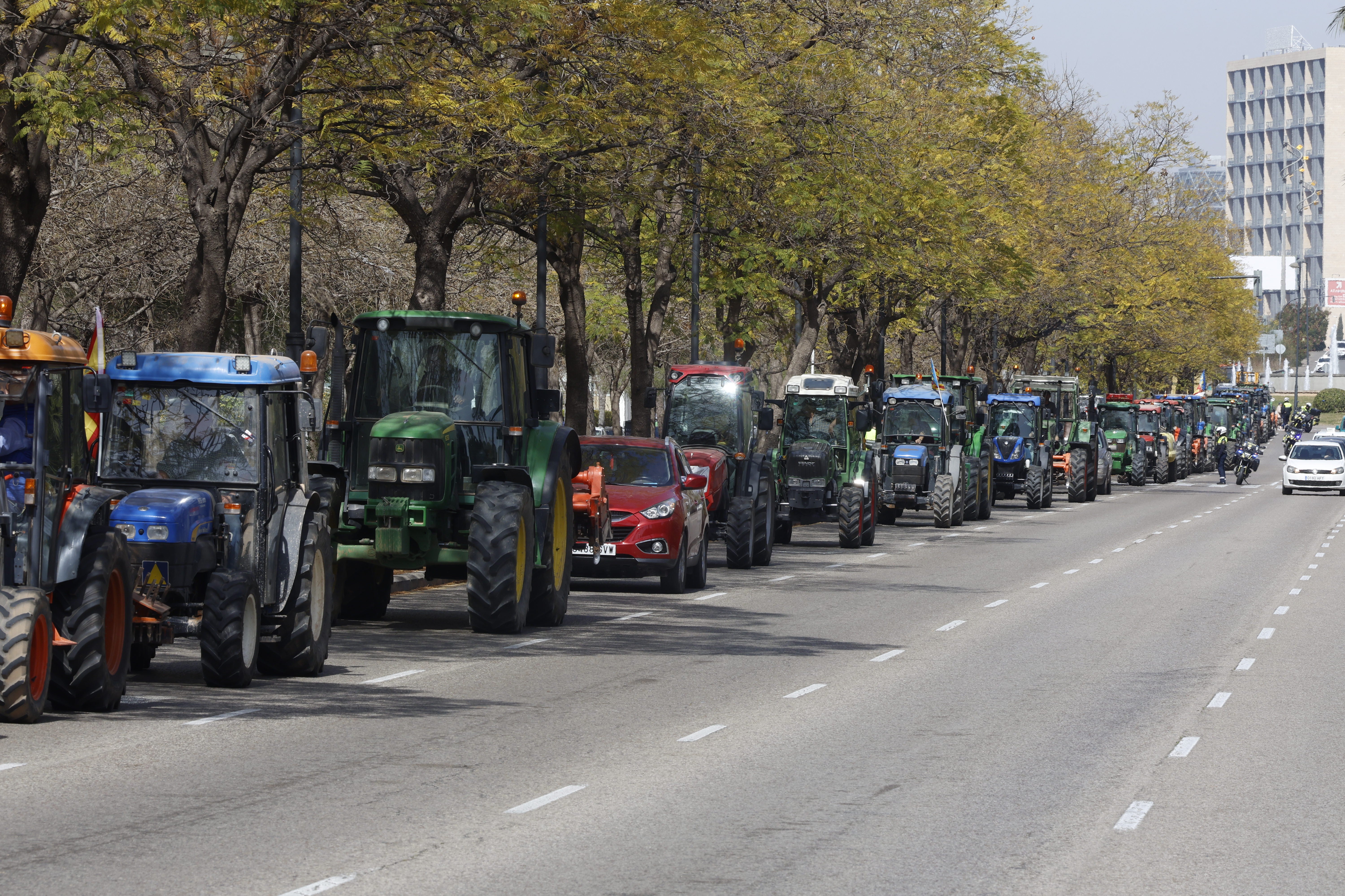 Los agricultores valencianos vuelven a tomar la calle con sus tractores, en imágenes