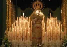 Imagen de la Virgen un Viernes de Dolores en Semana Santa