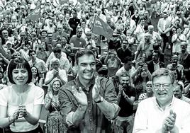 Diana Morant, Pedro Sánchez y Ximo Puig, en el congreso del PSPV.