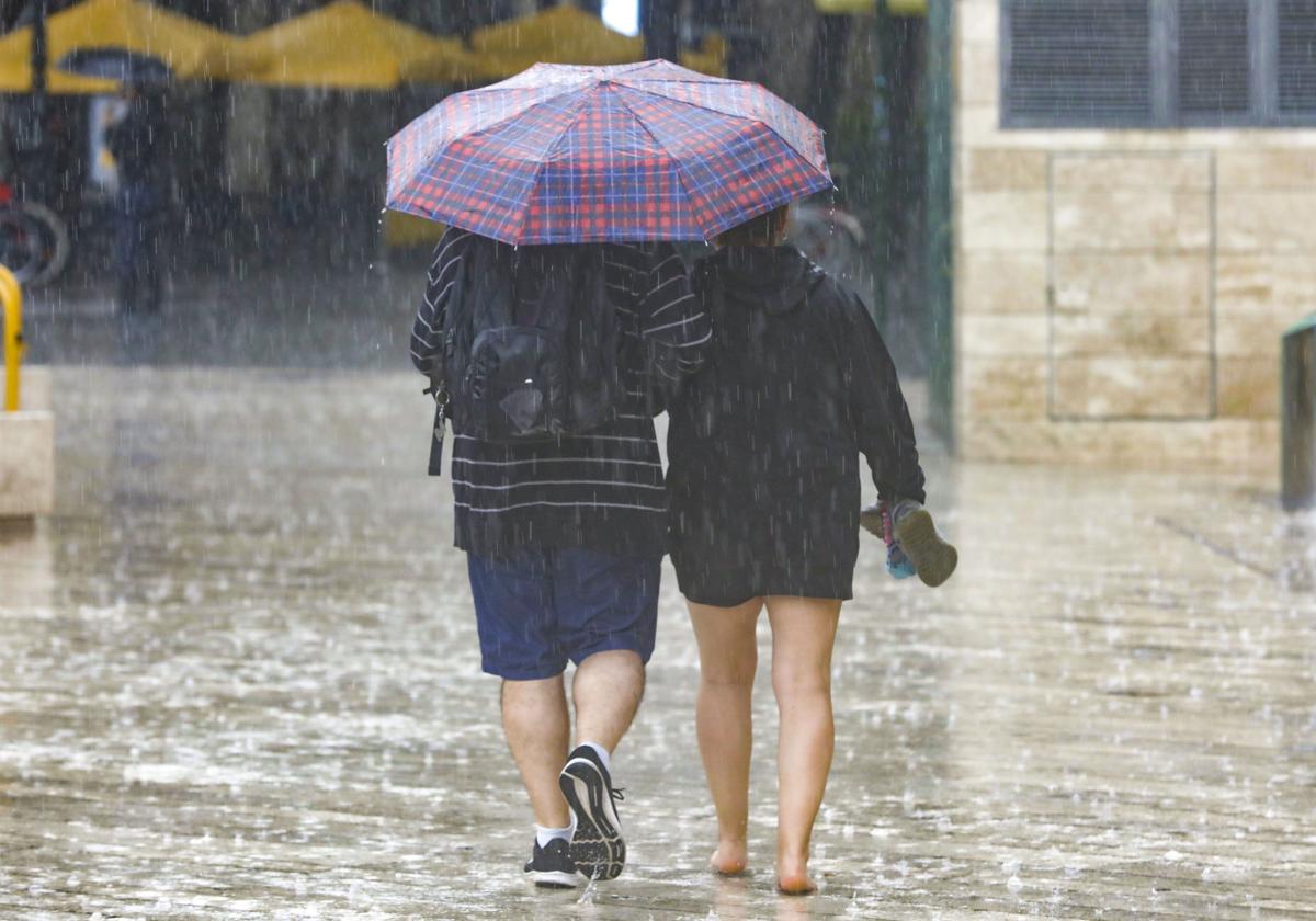 LLuvias en Valencia en una imagen de archivo.