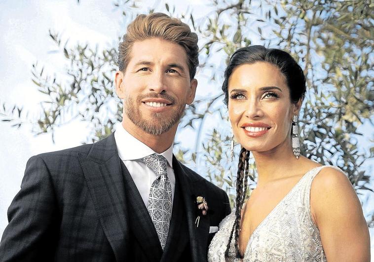 Pilar Rubio y Sergio Ramos el día de su boda.