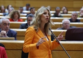 Yolanda Díaz, este martes en el Senado.