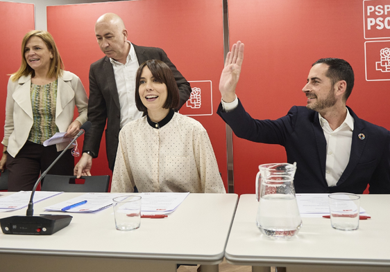 Pilar Bernabé, Alejandro Soler, Diana Morant y Fernández Bielsa, ayer, en la ejecutiva del PSPV.