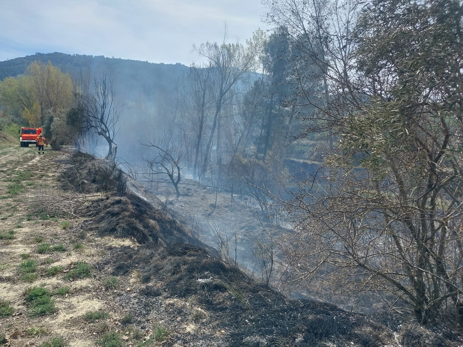 Lugar del incendio donde ha fallecido el hombre.