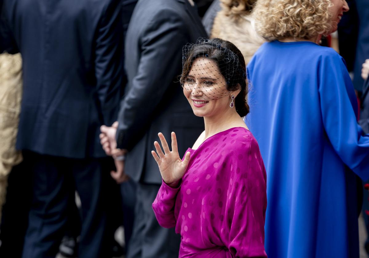 Isabel Díaz Ayuso en la boda de Martínez Almeida.