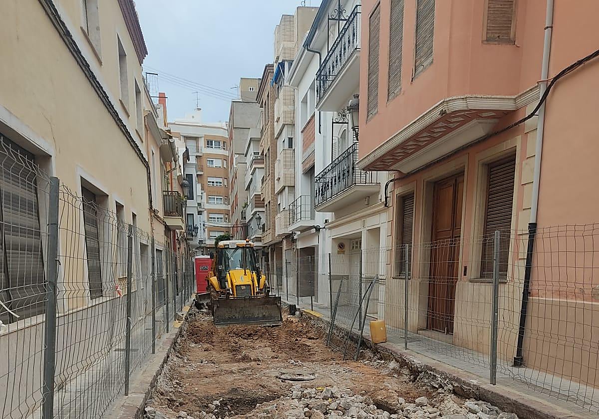 Trabajos en la calle Sant Miquel.