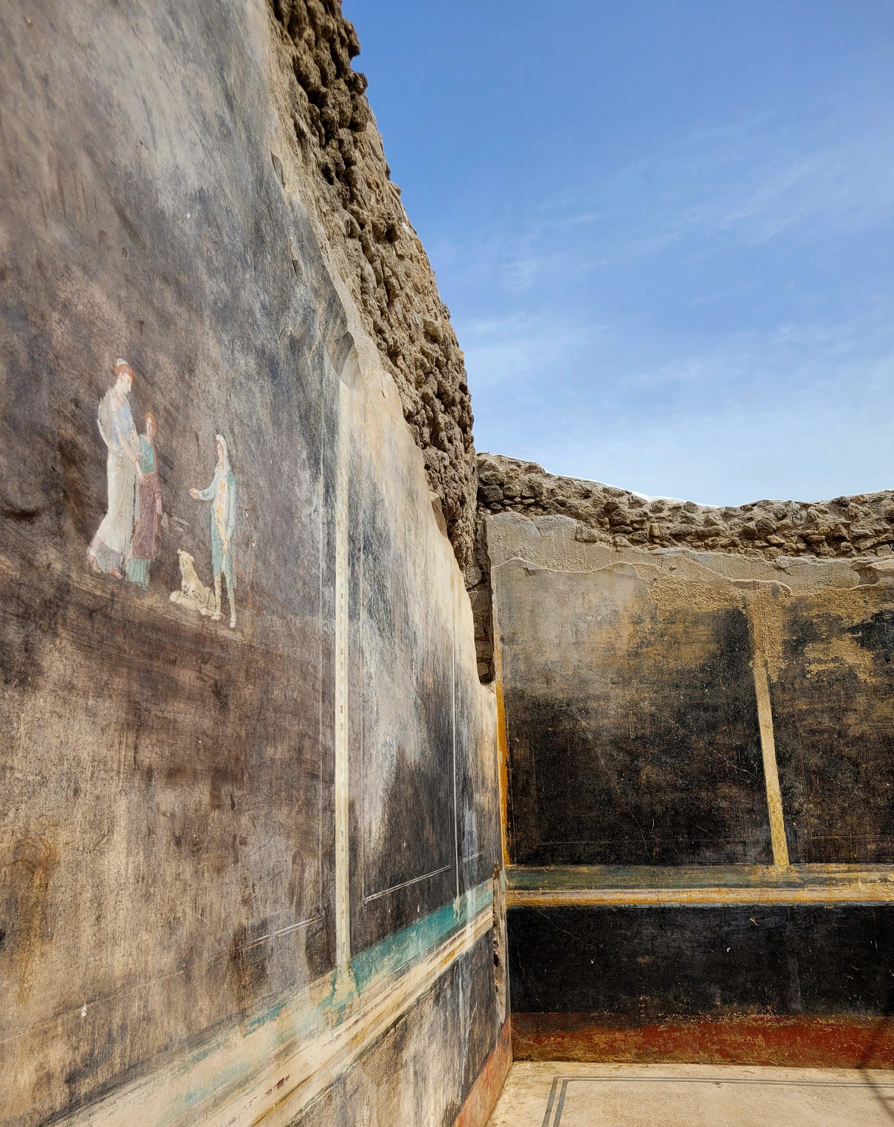 Descubren un lujoso salón de banquetes en Pompeya con frescos sobre la guerra de Troya